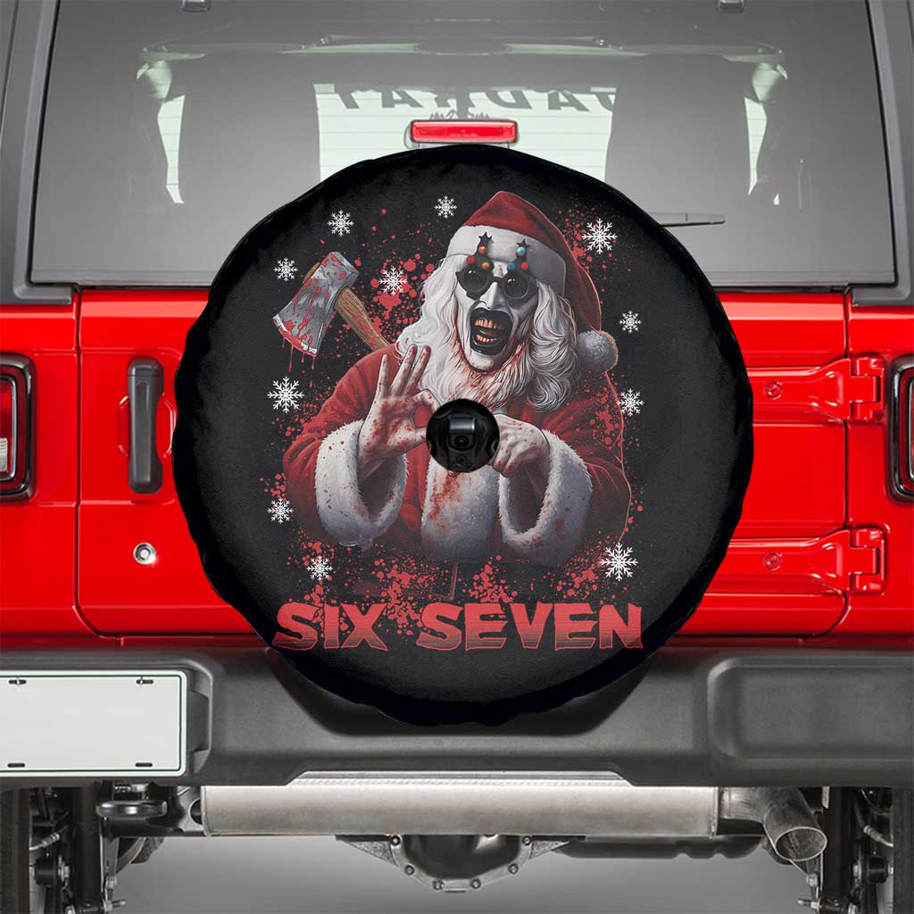 67 Terrifier Santa Horror Christmas Spare Tire Cover Funny Six Seven Meme Holiday Movie - Wonder Print Shop
