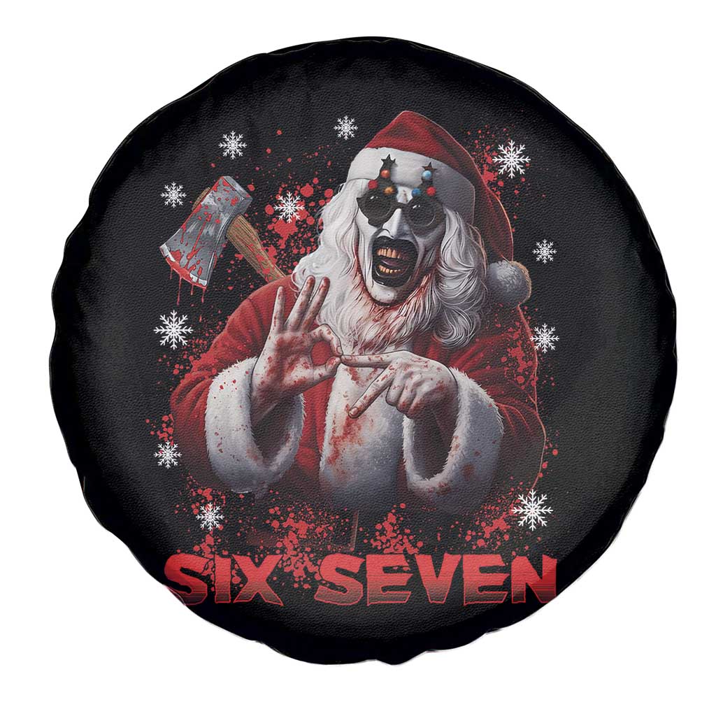67 Terrifier Santa Horror Christmas Spare Tire Cover Funny Six Seven Meme Holiday Movie - Wonder Print Shop