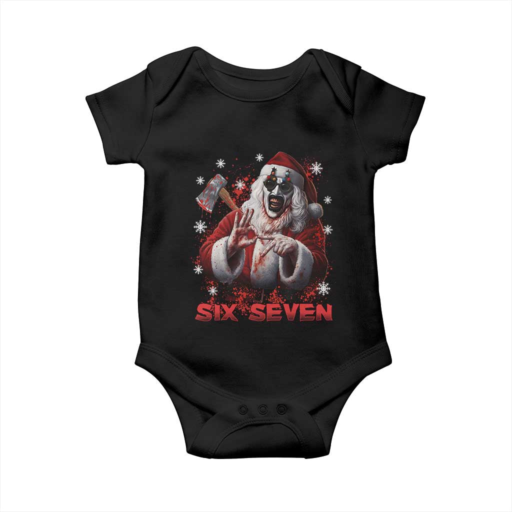 67 Terrifier Santa Horror Christmas Baby Onesie Funny Six Seven Meme Holiday Movie - Wonder Print Shop