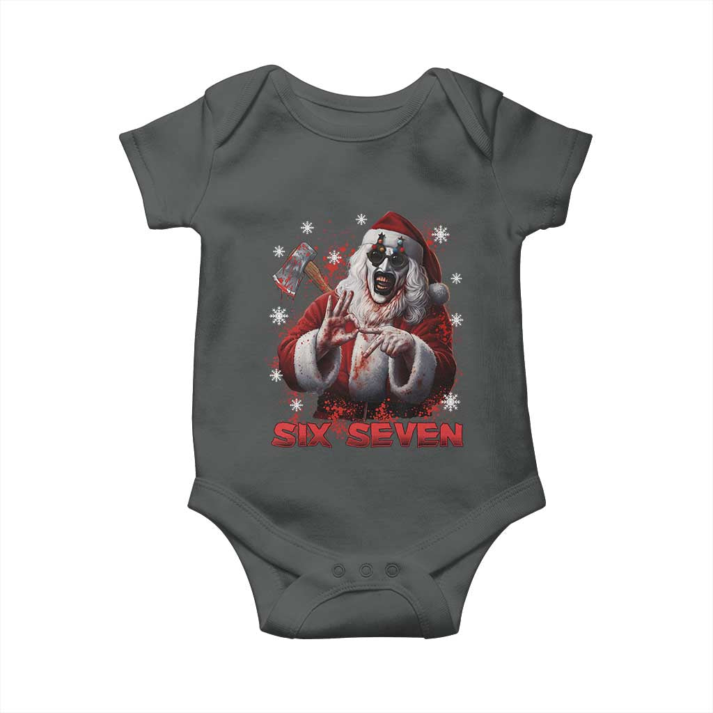 67 Terrifier Santa Horror Christmas Baby Onesie Funny Six Seven Meme Holiday Movie - Wonder Print Shop