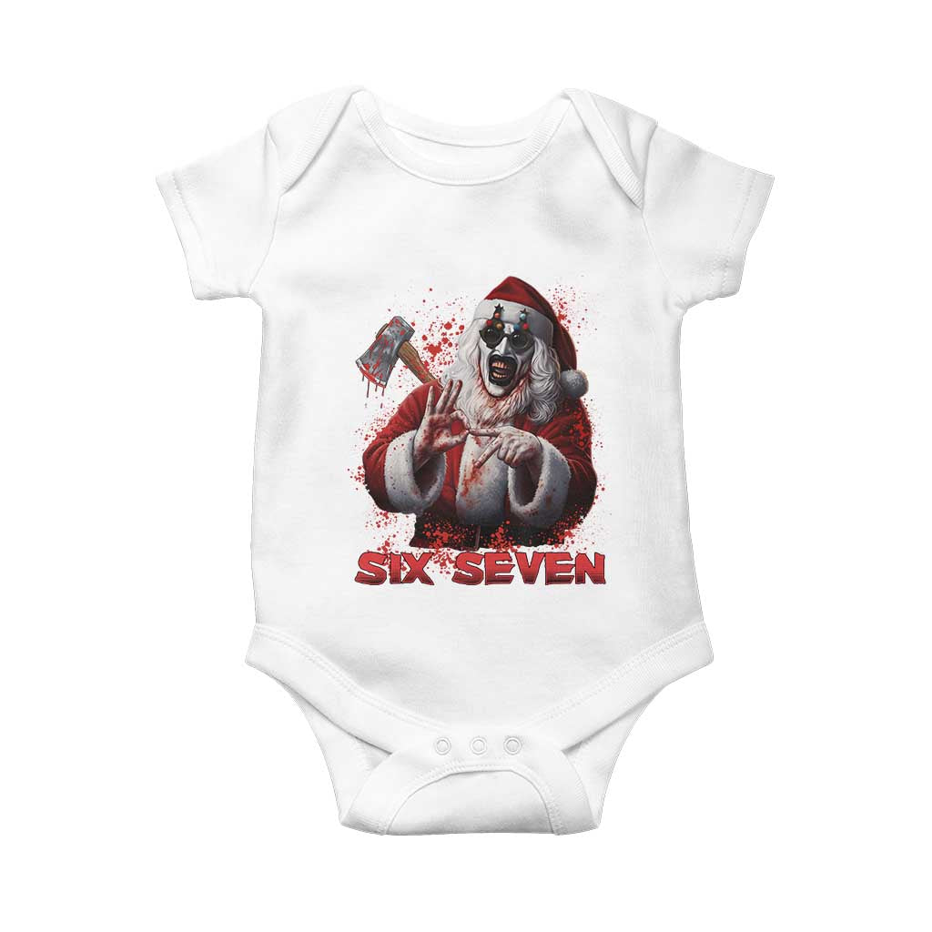 67 Terrifier Santa Horror Christmas Baby Onesie Funny Six Seven Meme Holiday Movie - Wonder Print Shop