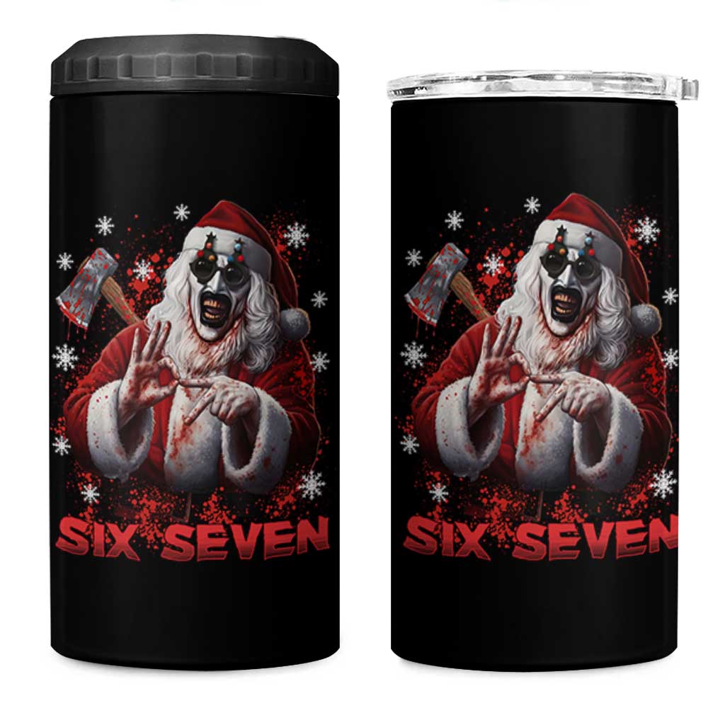 67 Terrifier Santa Horror Christmas 4 in 1 Can Cooler Tumbler Funny Six Seven Meme Holiday Movie - Wonder Print Shop