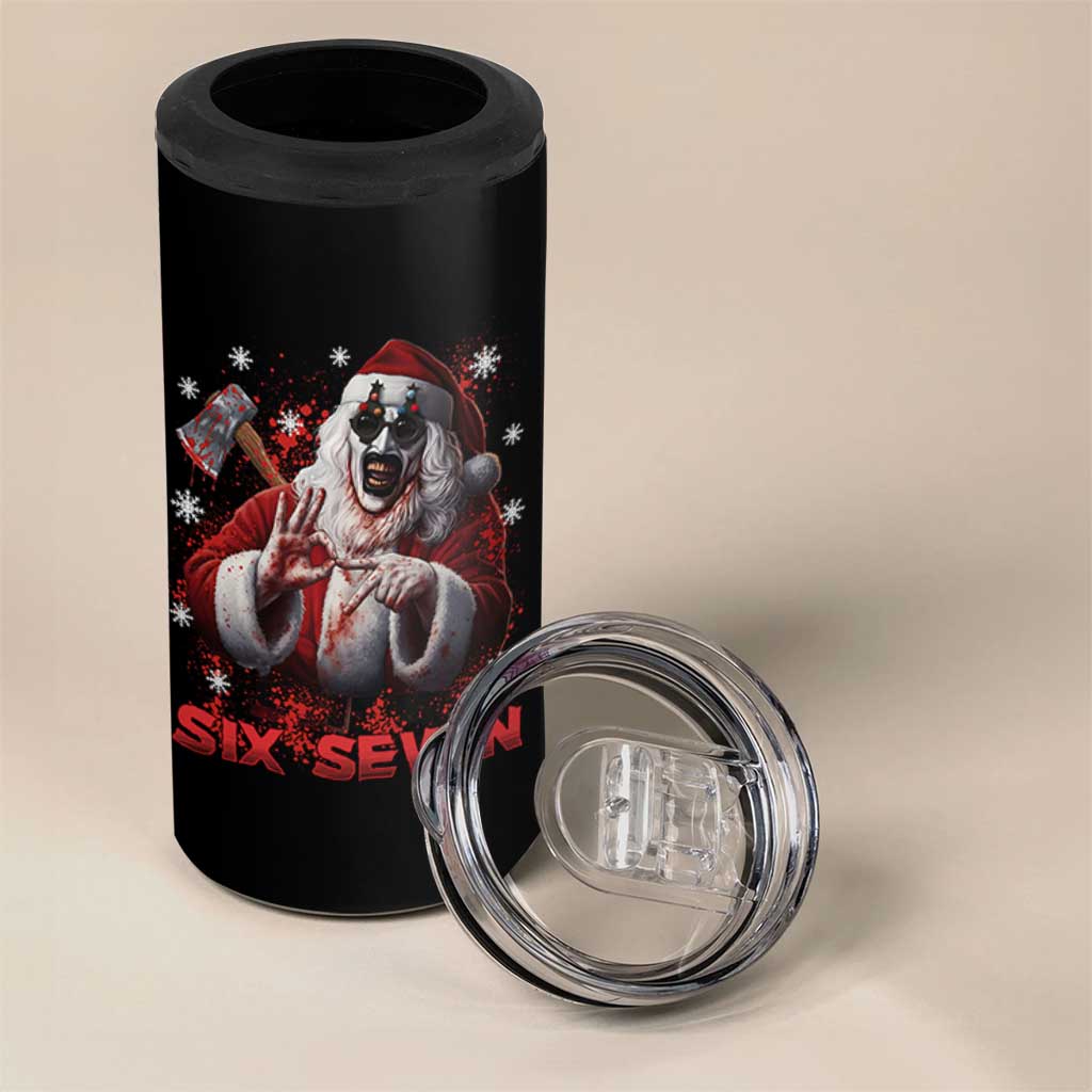 67 Terrifier Santa Horror Christmas 4 in 1 Can Cooler Tumbler Funny Six Seven Meme Holiday Movie - Wonder Print Shop