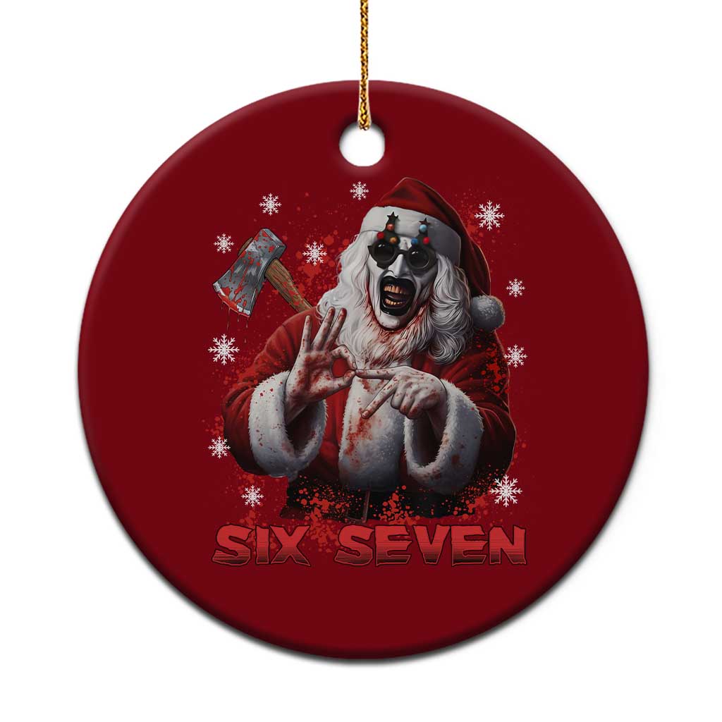 67 Terrifier Santa Horror Christmas Ceramic Ornament Funny Six Seven Meme Holiday Movie - Wonder Print Shop