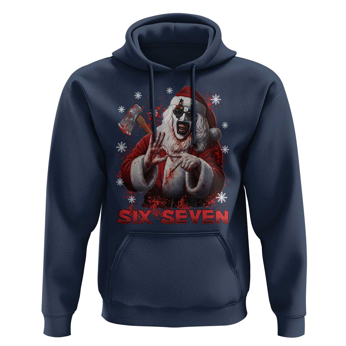 67 Terrifier Santa Horror Christmas Hoodie Funny Six Seven Meme Holiday Movie - Wonder Print Shop