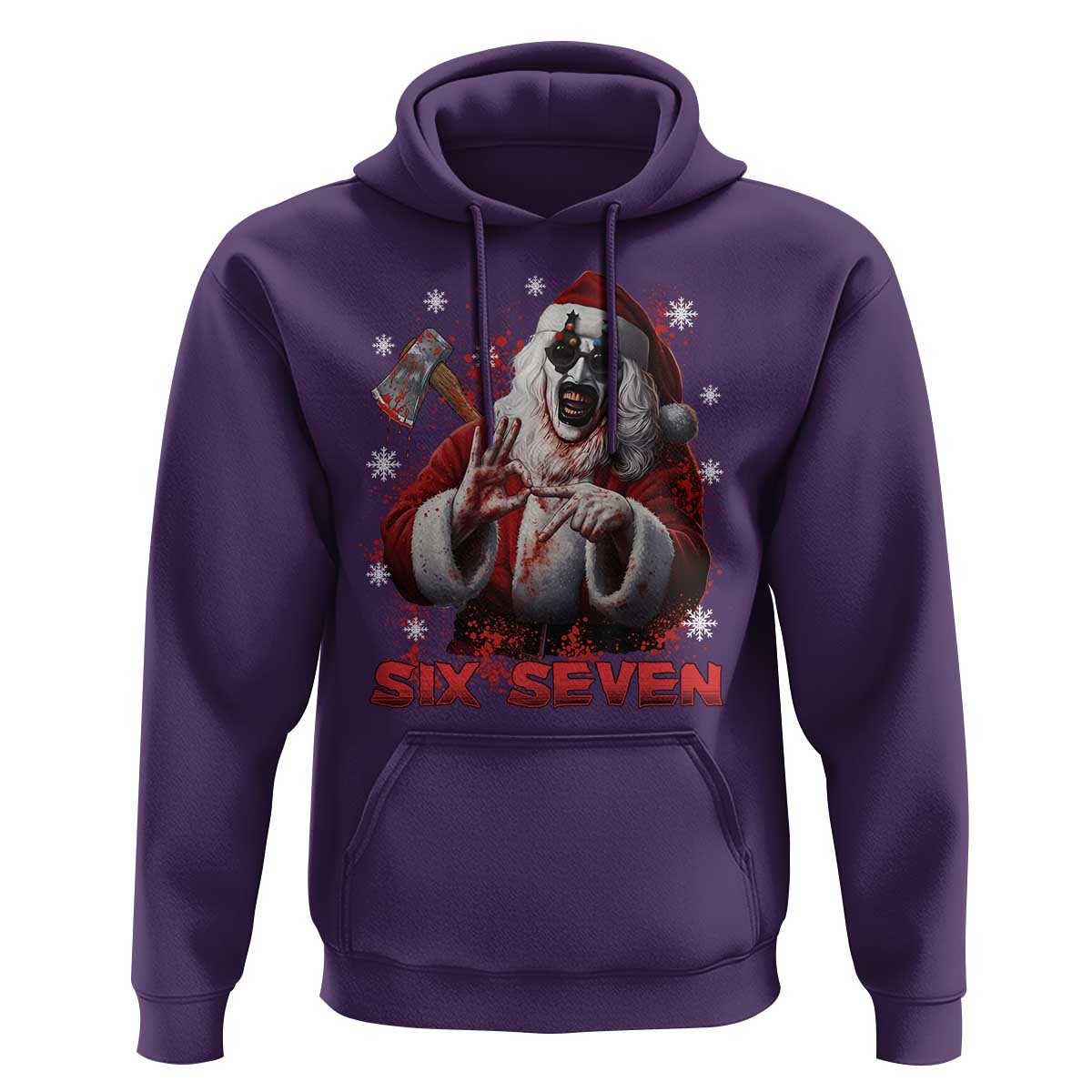 67 Terrifier Santa Horror Christmas Hoodie Funny Six Seven Meme Holiday Movie - Wonder Print Shop