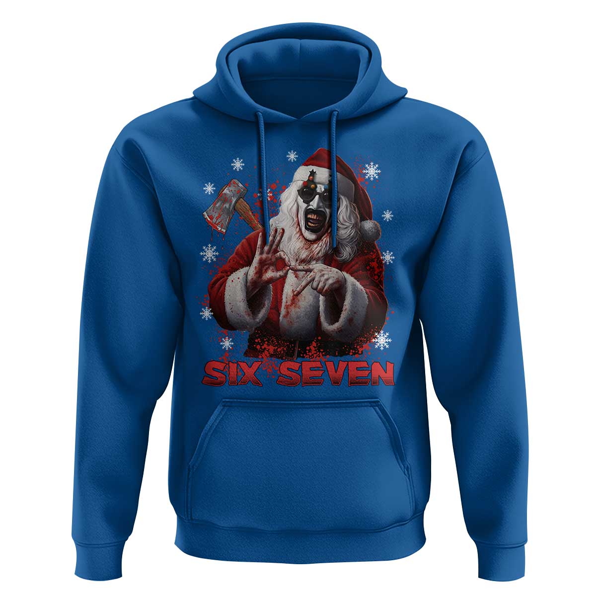 67 Terrifier Santa Horror Christmas Hoodie Funny Six Seven Meme Holiday Movie - Wonder Print Shop