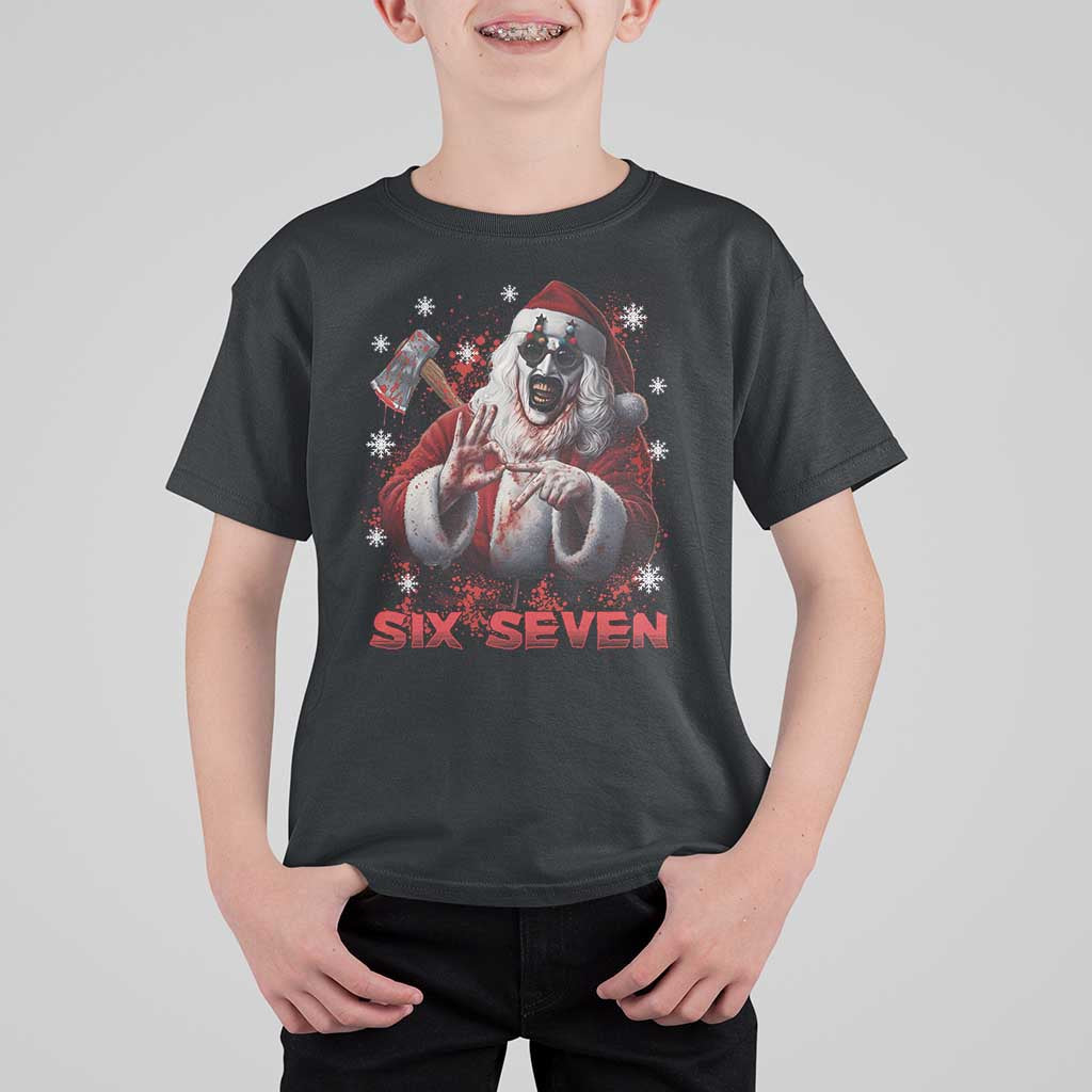 67 Terrifier Santa Horror Christmas T Shirt For Kid Funny Six Seven Meme Holiday Movie - Wonder Print Shop