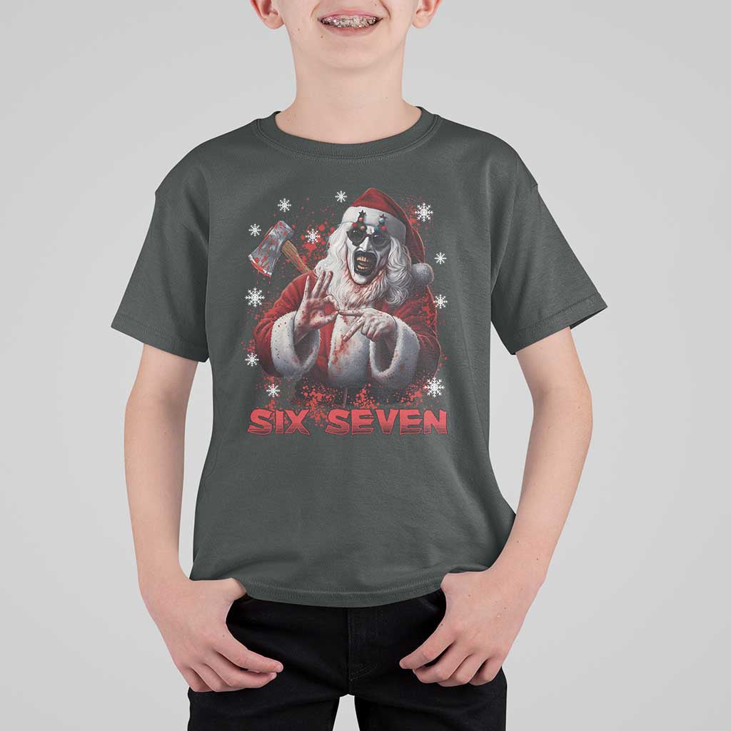 67 Terrifier Santa Horror Christmas T Shirt For Kid Funny Six Seven Meme Holiday Movie - Wonder Print Shop