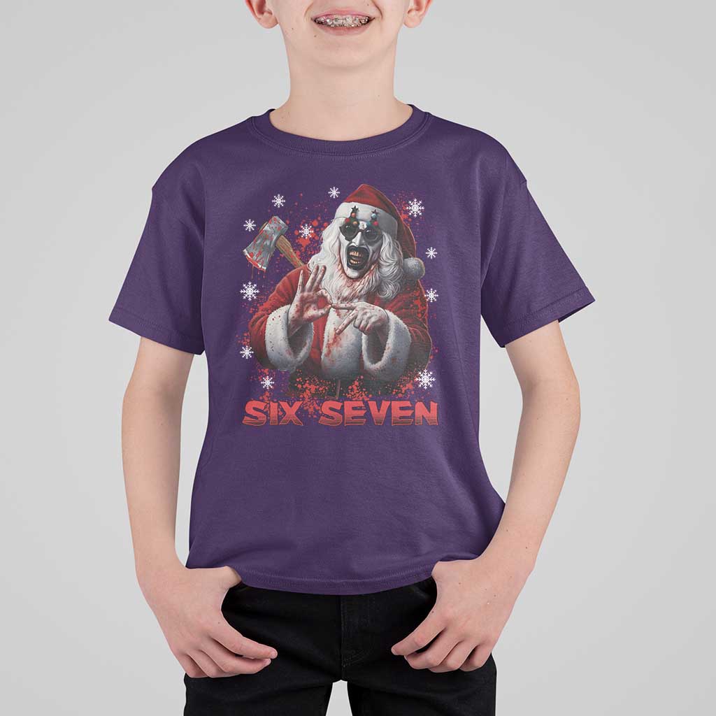 67 Terrifier Santa Horror Christmas T Shirt For Kid Funny Six Seven Meme Holiday Movie - Wonder Print Shop