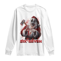 67 Terrifier Santa Horror Christmas Long Sleeve Shirt Funny Six Seven Meme Holiday Movie - Wonder Print Shop