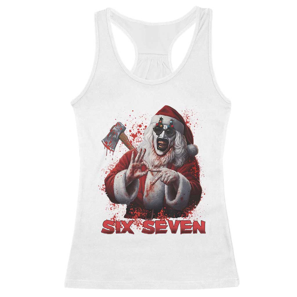 67 Terrifier Santa Horror Christmas Racerback Tank Top Funny Six Seven Meme Holiday Movie - Wonder Print Shop