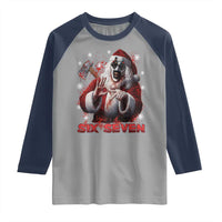 67 Terrifier Santa Horror Christmas Raglan Shirt Funny Six Seven Meme Holiday Movie - Wonder Print Shop