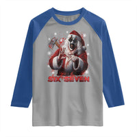 67 Terrifier Santa Horror Christmas Raglan Shirt Funny Six Seven Meme Holiday Movie - Wonder Print Shop