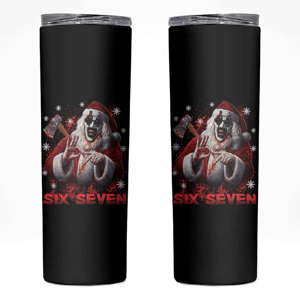 67 Terrifier Santa Horror Christmas Skinny Tumbler Funny Six Seven Meme Holiday Movie - Wonder Print Shop