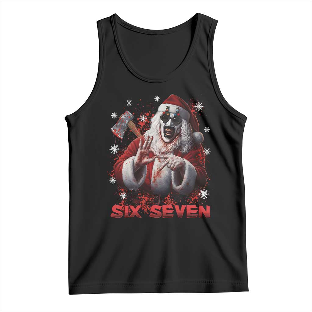 67 Terrifier Santa Horror Christmas Tank Top Funny Six Seven Meme Holiday Movie - Wonder Print Shop