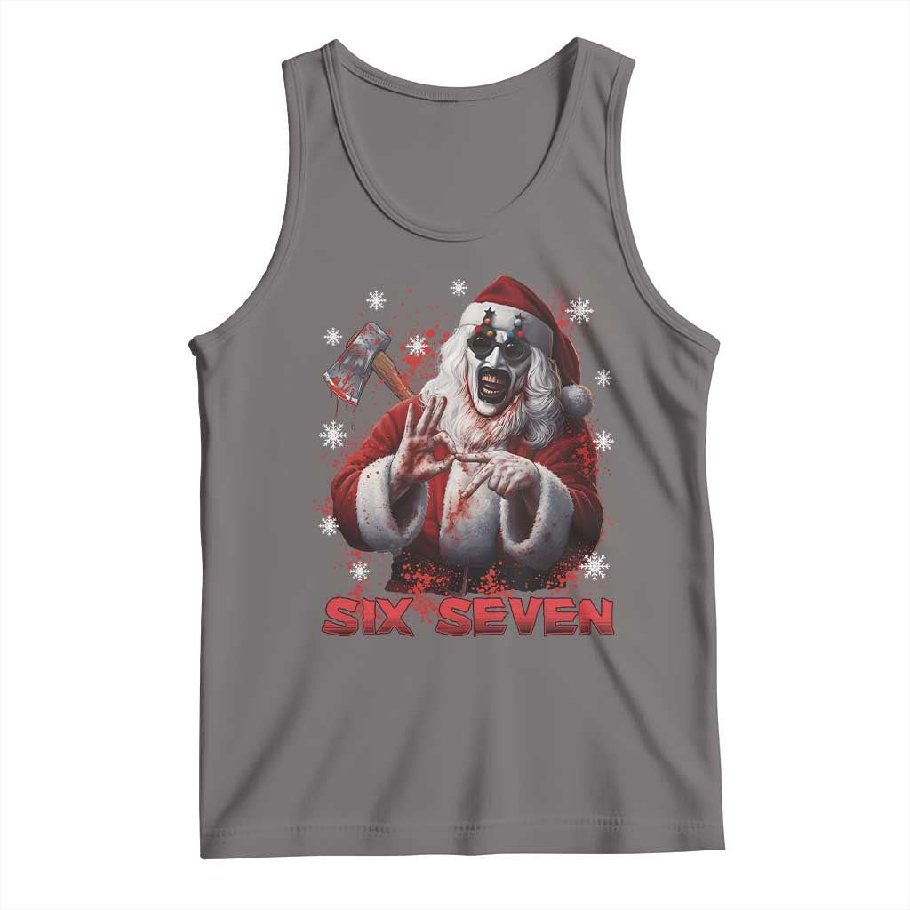 67 Terrifier Santa Horror Christmas Tank Top Funny Six Seven Meme Holiday Movie - Wonder Print Shop