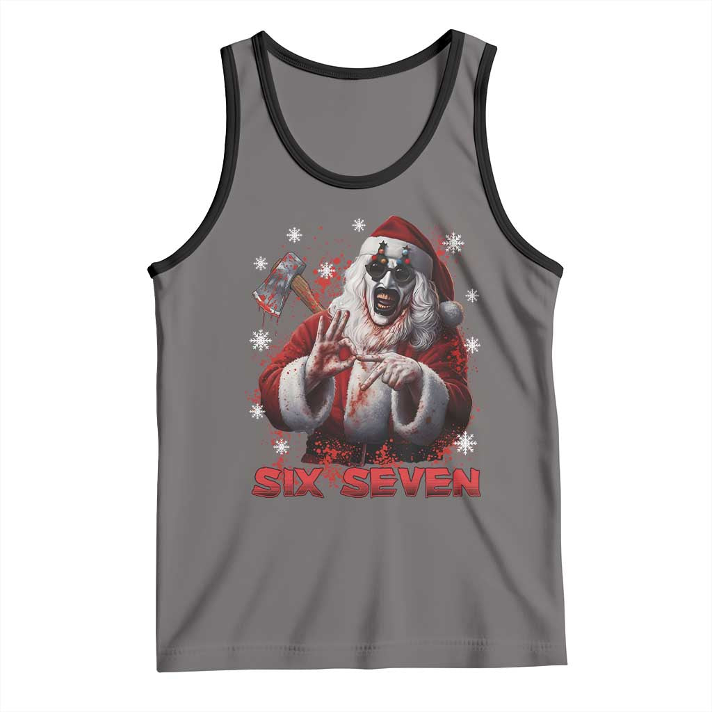 67 Terrifier Santa Horror Christmas Tank Top Funny Six Seven Meme Holiday Movie - Wonder Print Shop