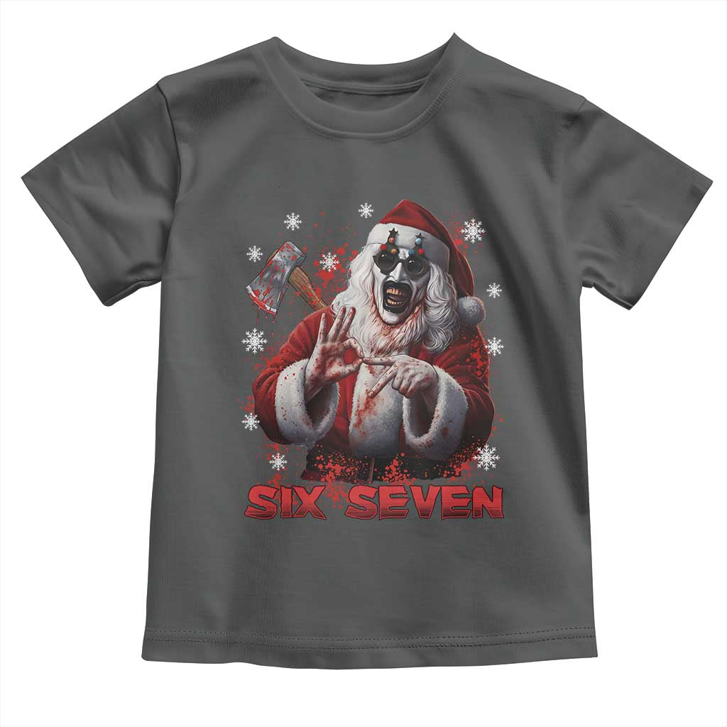 67 Terrifier Santa Horror Christmas Toddler T Shirt Funny Six Seven Meme Holiday Movie - Wonder Print Shop