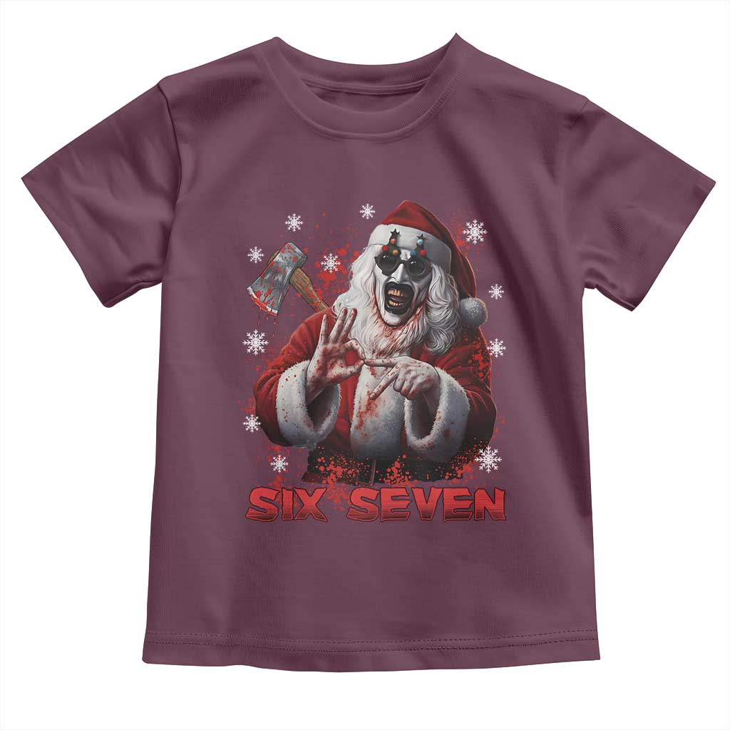 67 Terrifier Santa Horror Christmas Toddler T Shirt Funny Six Seven Meme Holiday Movie - Wonder Print Shop
