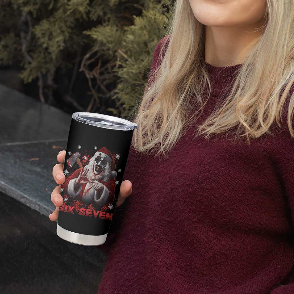 67 Terrifier Santa Horror Christmas Tumbler Cup Funny Six Seven Meme Holiday Movie - Wonder Print Shop