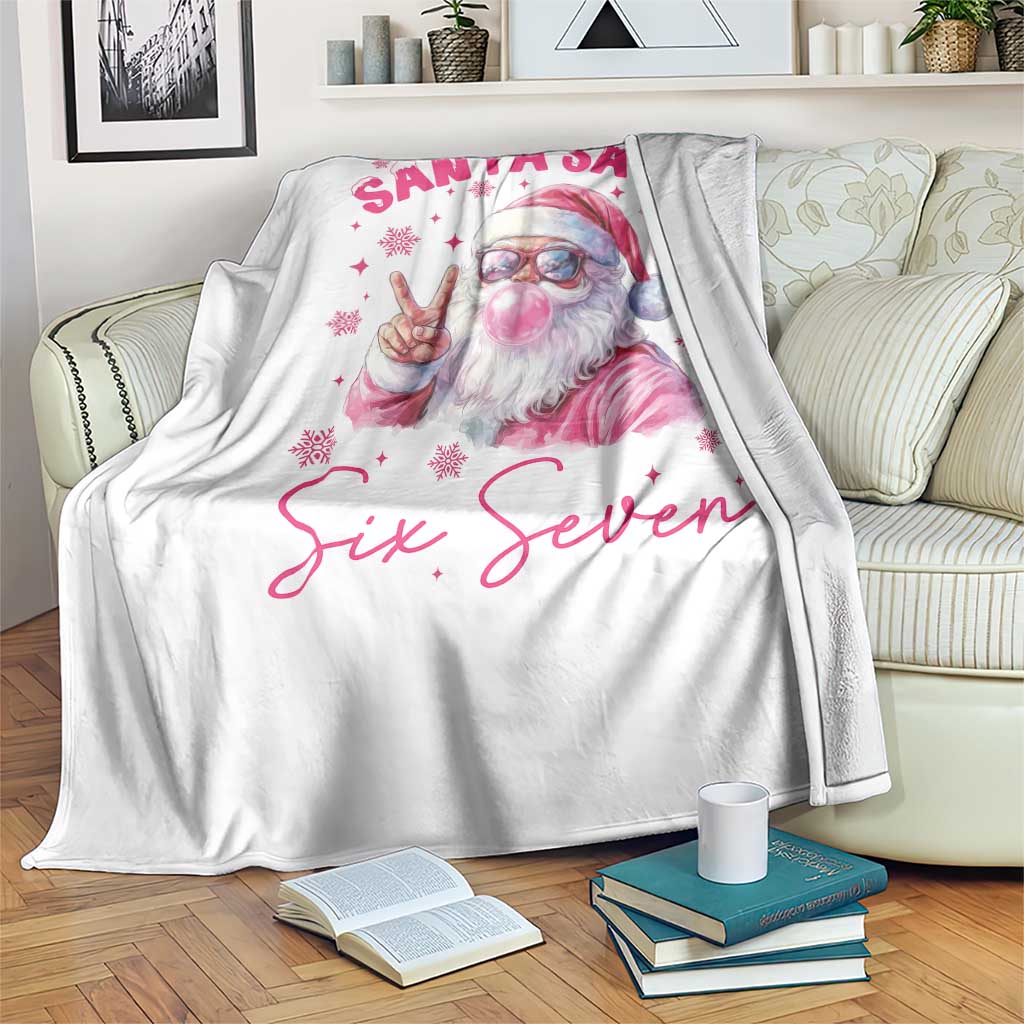 67 Six Seven Pink Santa Christmas Meme Throw Blanket - Wonder Print Shop
