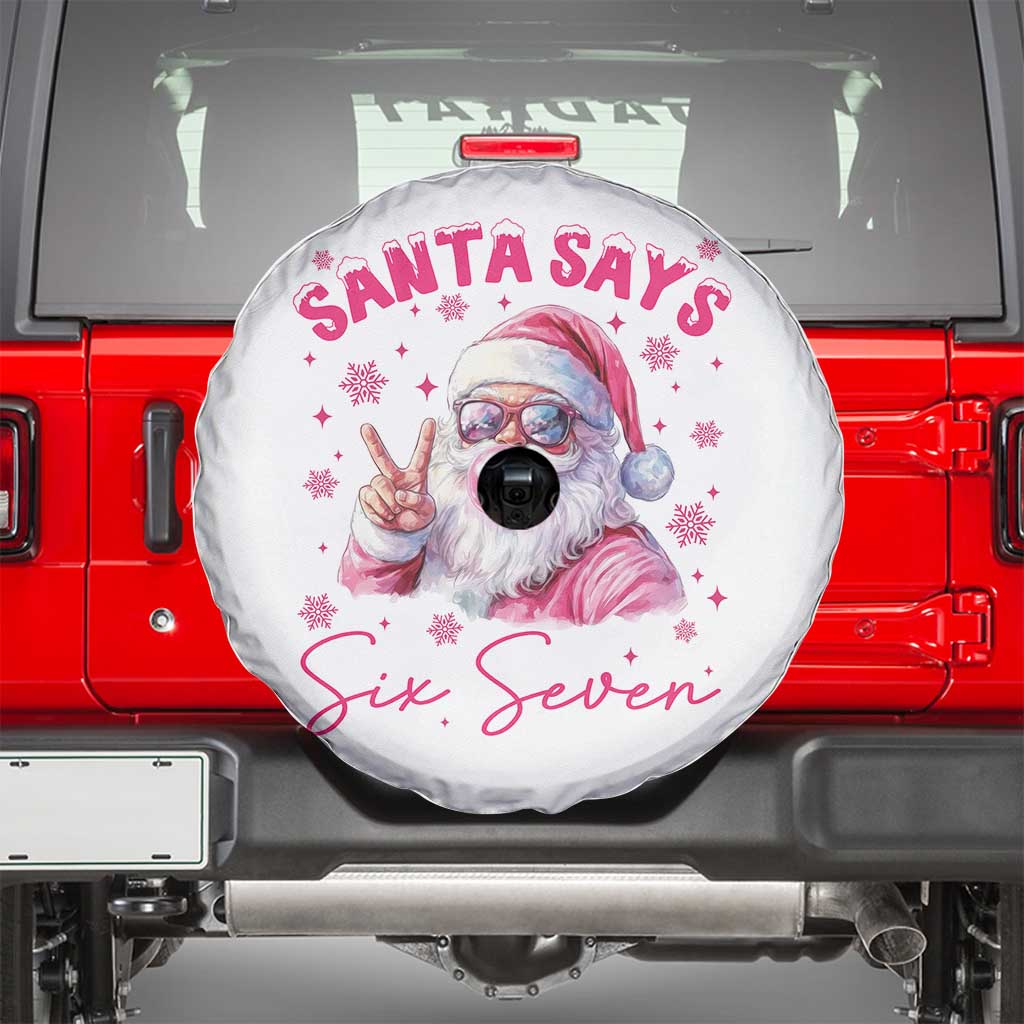 67 Six Seven Pink Santa Christmas Meme Spare Tire Cover - Wonder Print Shop
