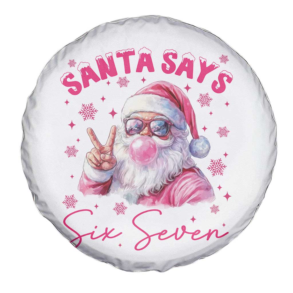 67 Six Seven Pink Santa Christmas Meme Spare Tire Cover - Wonder Print Shop