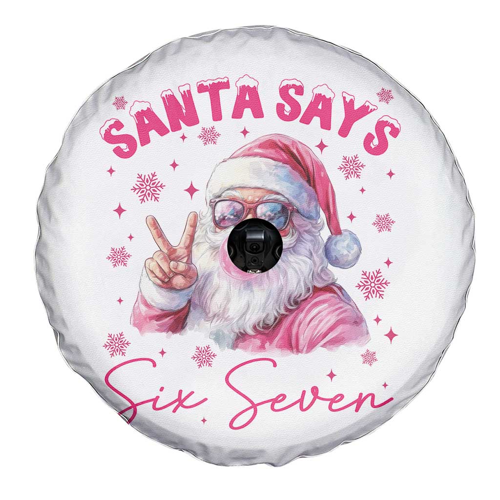 67 Six Seven Pink Santa Christmas Meme Spare Tire Cover - Wonder Print Shop