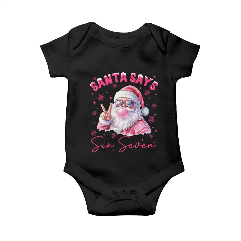 67 Six Seven Pink Santa Christmas Meme Baby Onesie - Wonder Print Shop