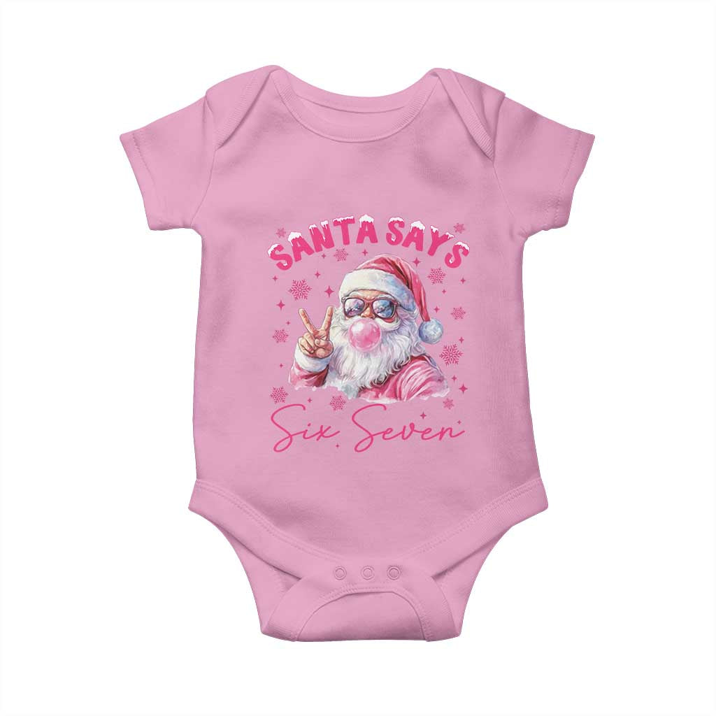 67 Six Seven Pink Santa Christmas Meme Baby Onesie - Wonder Print Shop