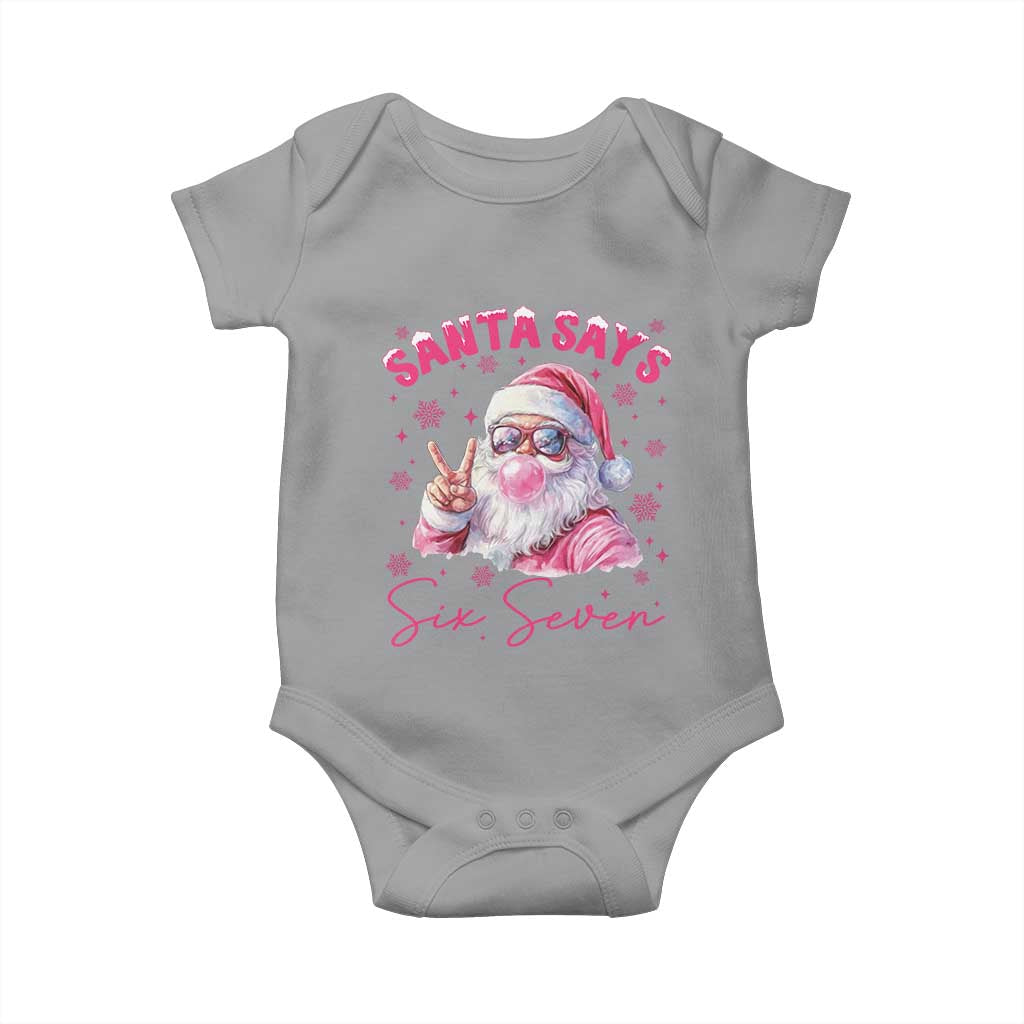 67 Six Seven Pink Santa Christmas Meme Baby Onesie - Wonder Print Shop