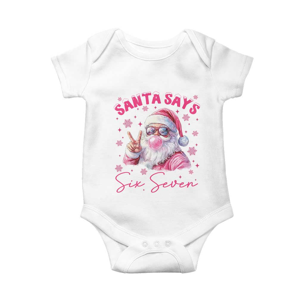67 Six Seven Pink Santa Christmas Meme Baby Onesie - Wonder Print Shop