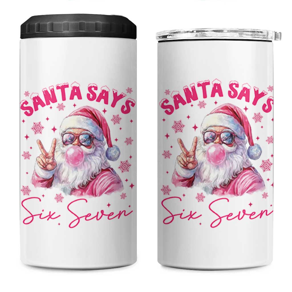 67 Six Seven Pink Santa Christmas Meme 4 in 1 Can Cooler Tumbler - Wonder Print Shop