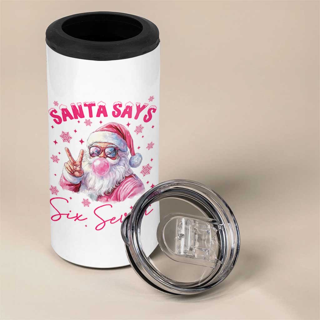 67 Six Seven Pink Santa Christmas Meme 4 in 1 Can Cooler Tumbler - Wonder Print Shop