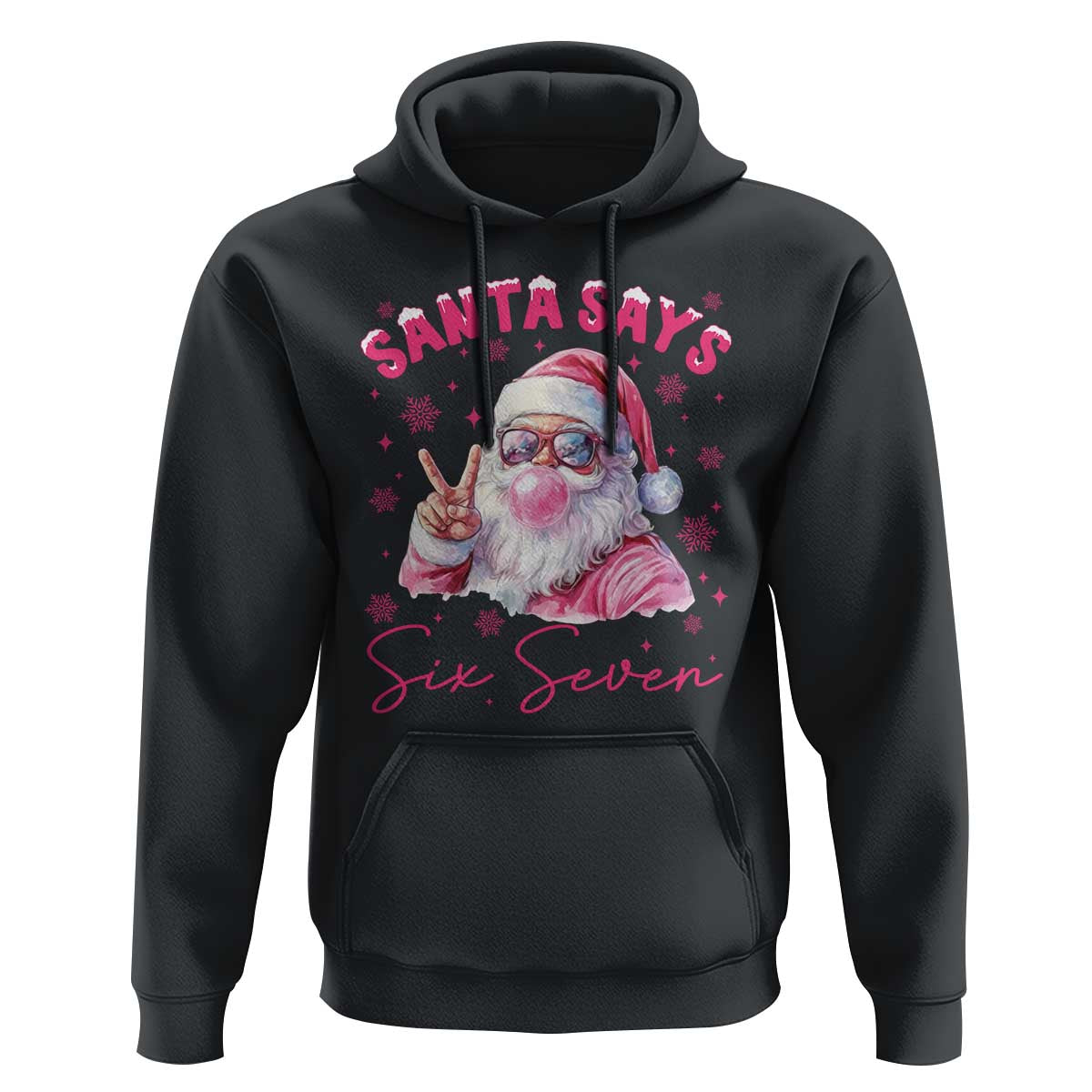 67 Six Seven Pink Santa Christmas Meme Hoodie - Wonder Print Shop