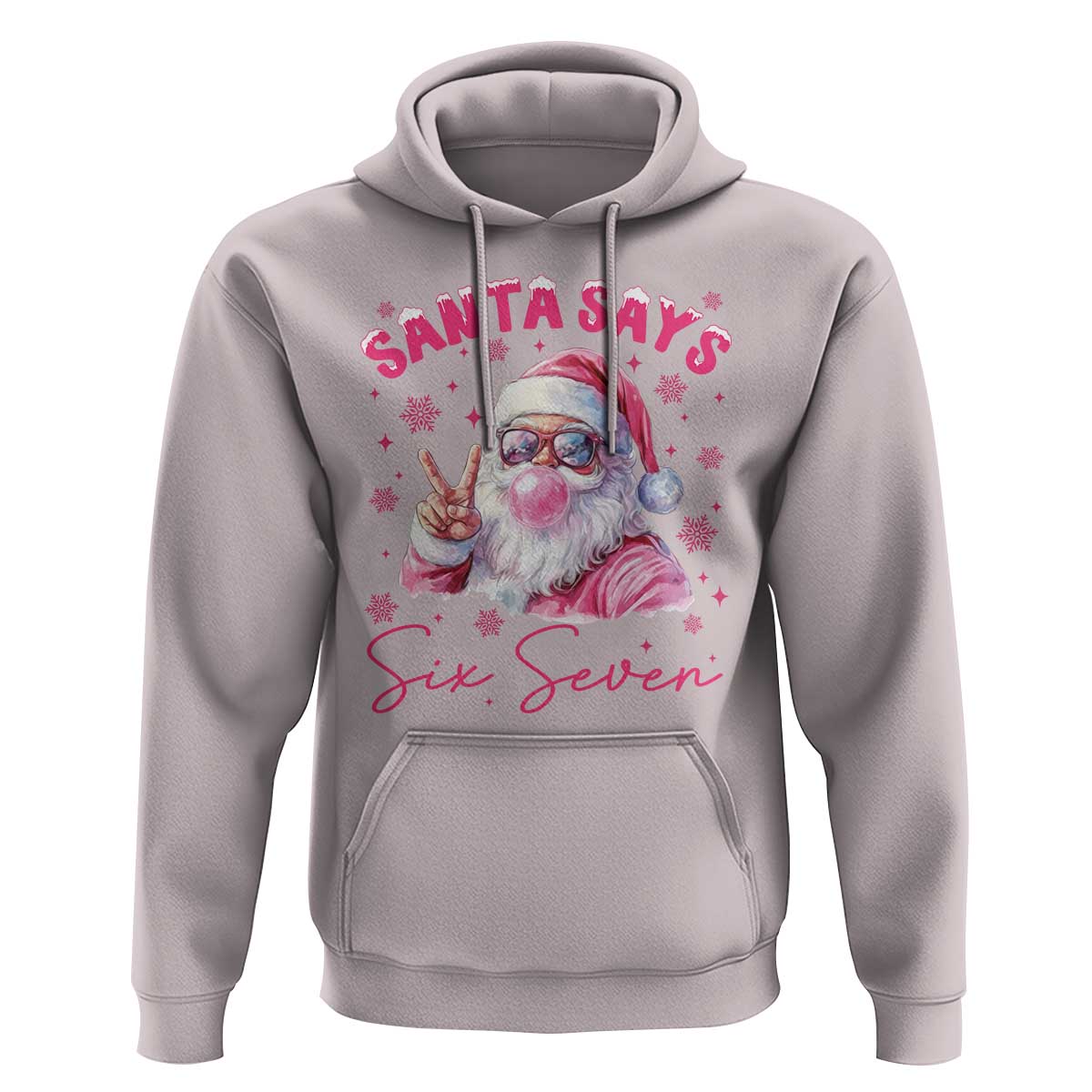 67 Six Seven Pink Santa Christmas Meme Hoodie - Wonder Print Shop