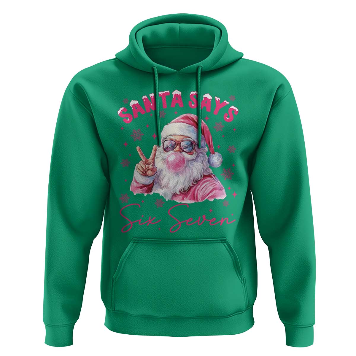 67 Six Seven Pink Santa Christmas Meme Hoodie - Wonder Print Shop