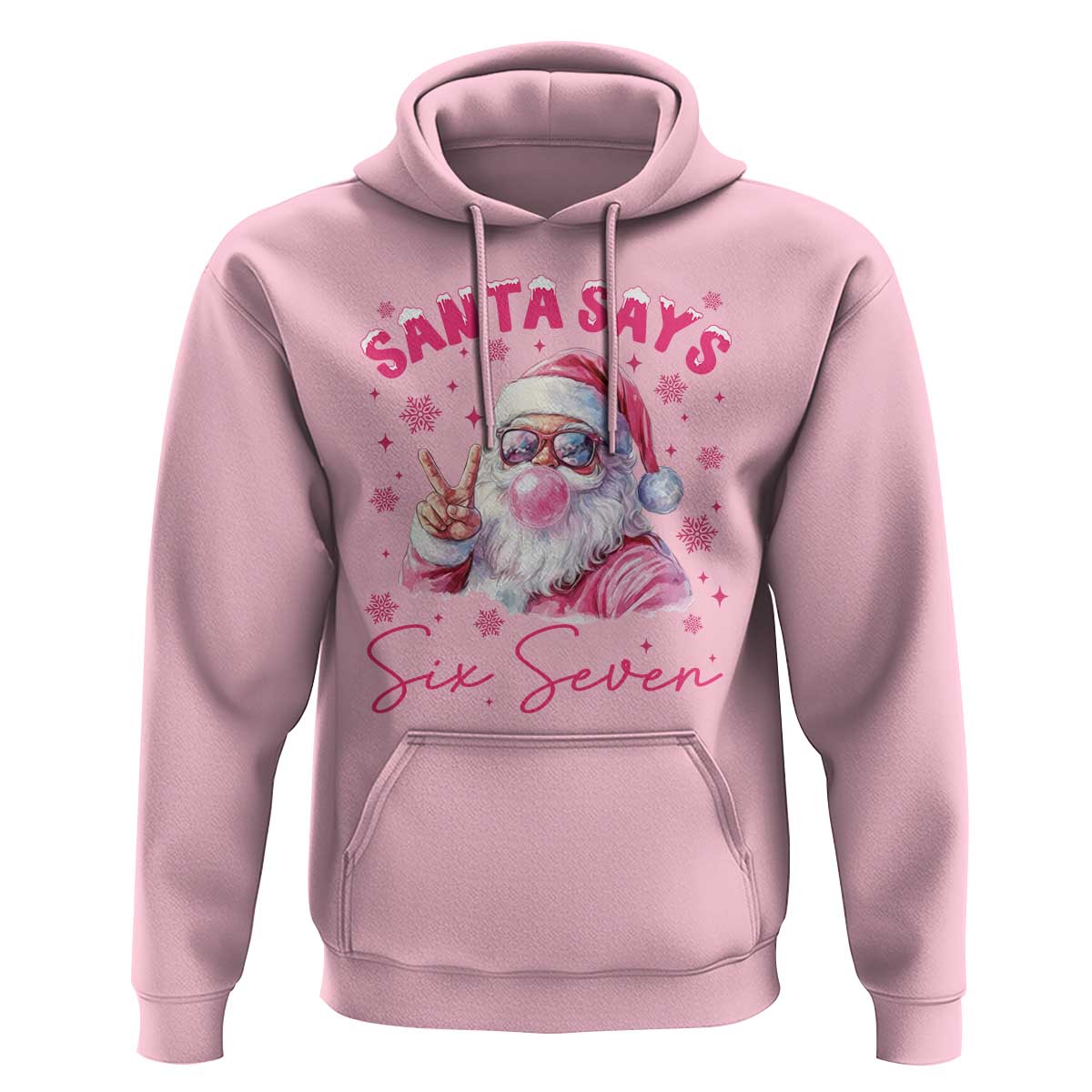 67 Six Seven Pink Santa Christmas Meme Hoodie - Wonder Print Shop