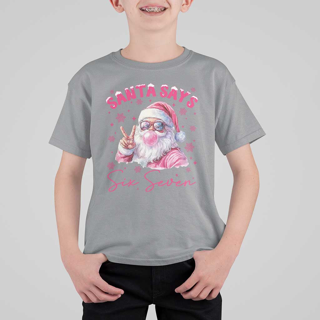67 Six Seven Pink Santa Christmas Meme T Shirt For Kid - Wonder Print Shop