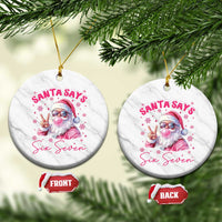 67 Six Seven Pink Santa Christmas Meme Ceramic Ornament - Wonder Print Shop