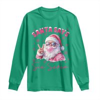 67 Six Seven Pink Santa Christmas Meme Long Sleeve Shirt - Wonder Print Shop