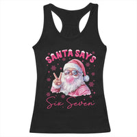 67 Six Seven Pink Santa Christmas Meme Racerback Tank Top - Wonder Print Shop