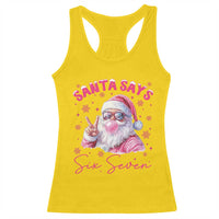 67 Six Seven Pink Santa Christmas Meme Racerback Tank Top - Wonder Print Shop