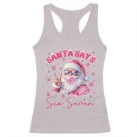 67 Six Seven Pink Santa Christmas Meme Racerback Tank Top - Wonder Print Shop