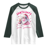 67 Six Seven Pink Santa Christmas Meme Raglan Shirt - Wonder Print Shop