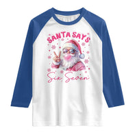 67 Six Seven Pink Santa Christmas Meme Raglan Shirt - Wonder Print Shop