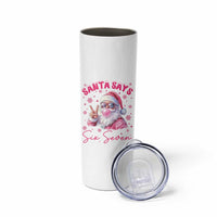 67 Six Seven Pink Santa Christmas Meme Skinny Tumbler - Wonder Print Shop