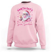 67 Six Seven Pink Santa Christmas Meme Sweatshirt - Wonder Print Shop