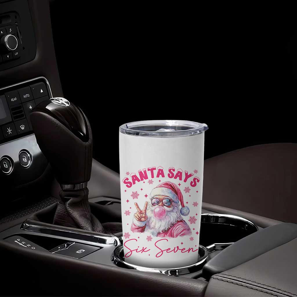 67 Six Seven Pink Santa Christmas Meme Tumbler Cup - Wonder Print Shop